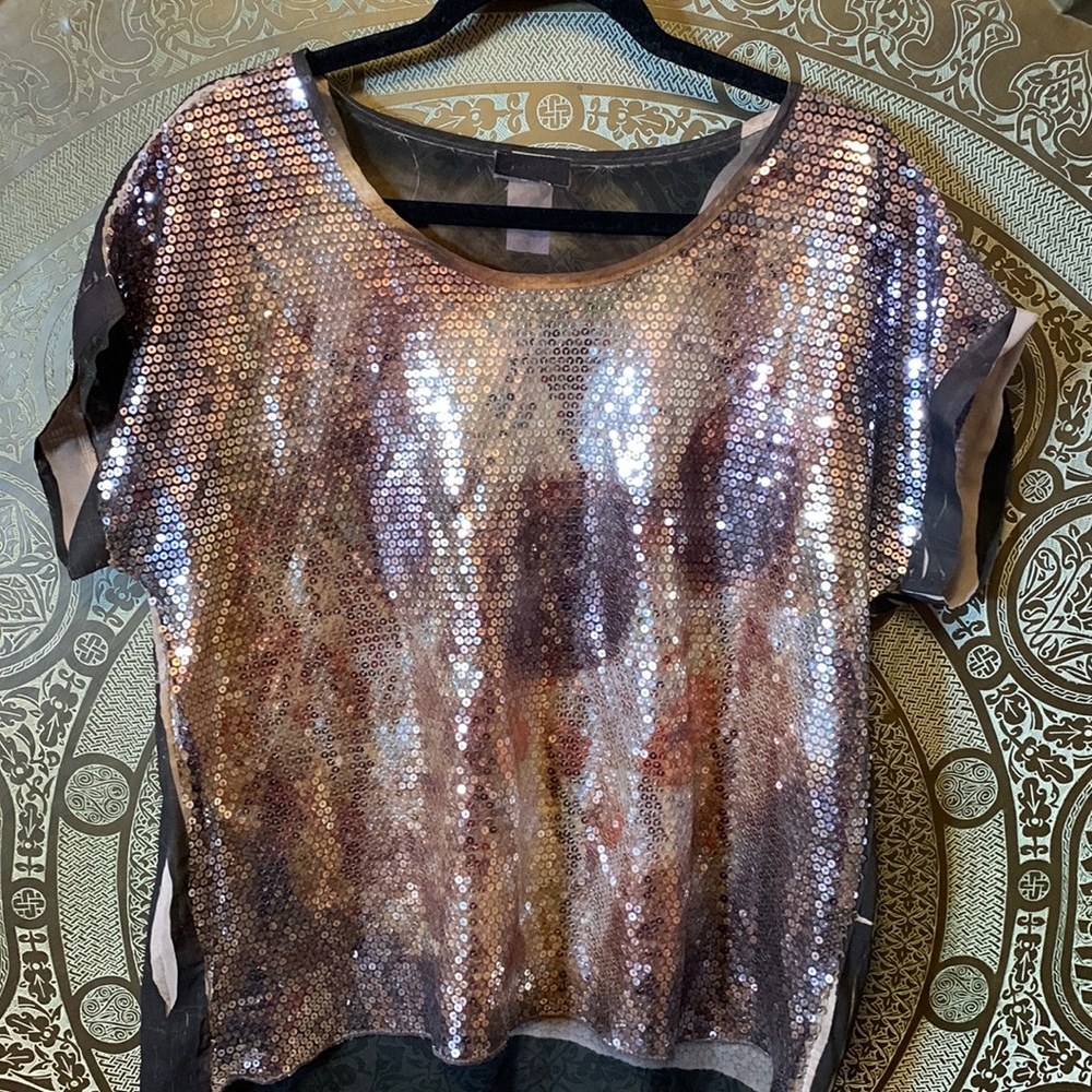 Sequins and Pop Art Sheer Blouse Oversized - Picture 4 of 8